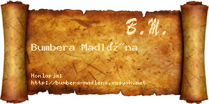 Bumbera Madléna névjegykártya